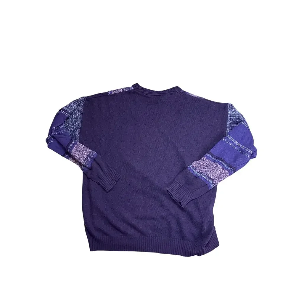 Vintage Coogi Style 3D Knit Crewneck Sweater Mens Large Blue Navy Pullover